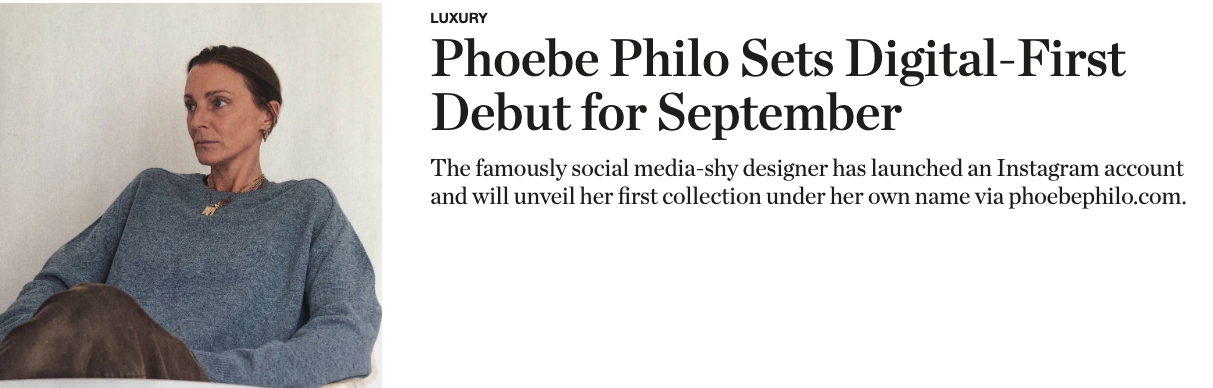 Phoebe Philo Will Launch Her Namesake Fashion Label in September
