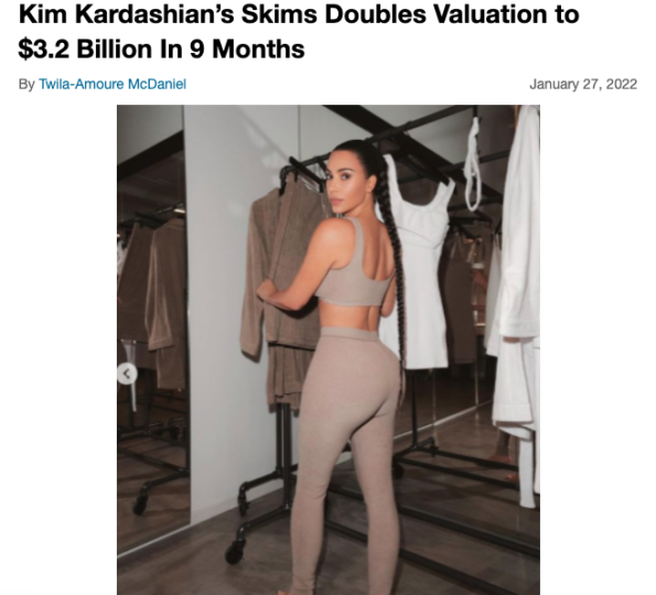 Kim Kardashian's Skims Brand Reaches $4 Billion Valuation