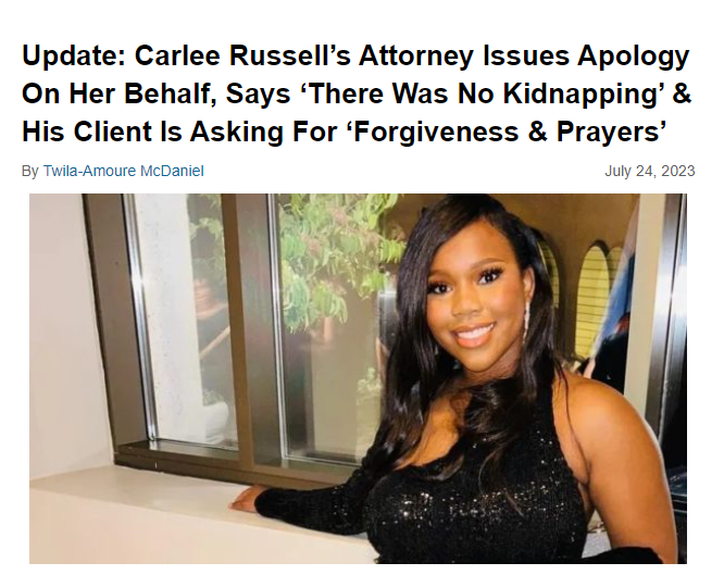 Update Carlee Russell Receives 12 Months Of Probation After Pleading