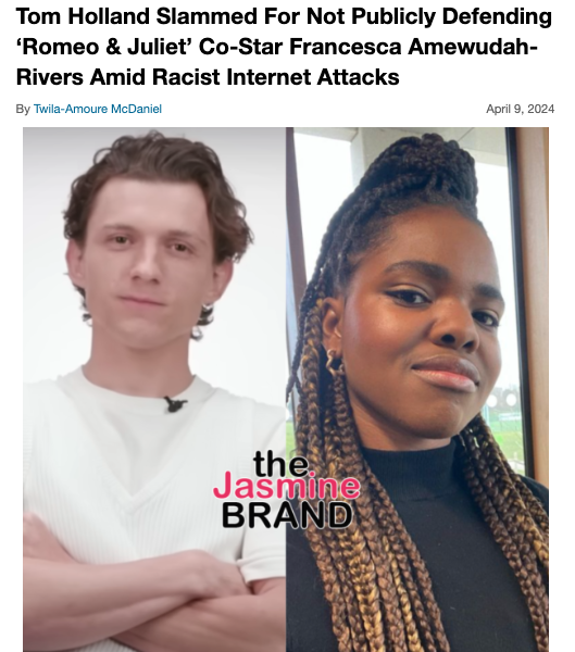 Romeo & Juliet' Actress Francesca Amewudah-Rivers Receives Letter Of  Support From Over 800 Actors Condemning Racism After She Faced Racial  Backlash Over Her Casting Online - theJasmineBRAND