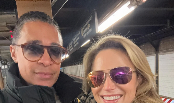 Amy Robach Agrees Boyfriend T.J. Holmes Gets Treated ‘Very Differently’ As A Black Man After He’s  Accused Of Stealing Woman’s Cell Phone On A Flight