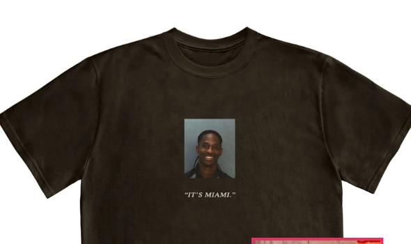 Travis Scott Sells T-Shirts w/ His Mugshot After Being Arrested For Disorderly Intoxication & Trespassing In Miami