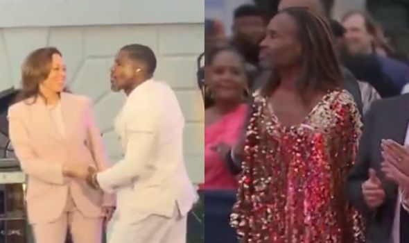 Kirk Franklin & VP Kamala Harris Share Dance While Billy Porter Rocks Gold Sequin Dress At White House Juneteenth Event