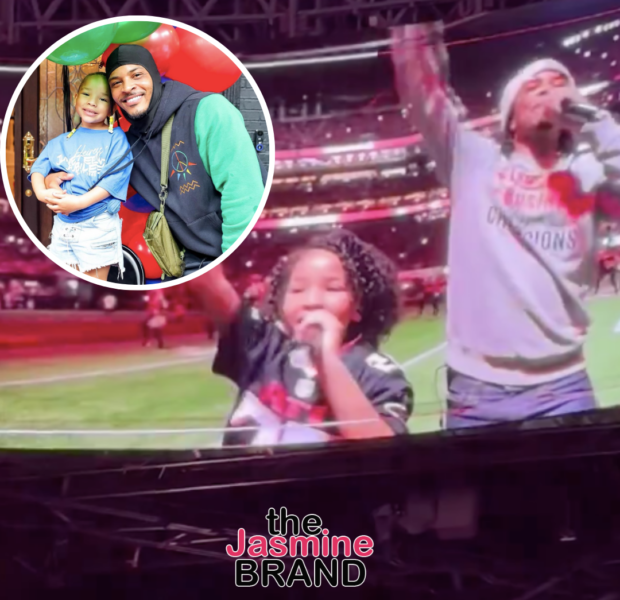 T.I. Performs At Atlanta Falcons Game Alongside His Daughter, 8-Year-Old Heiress Harris