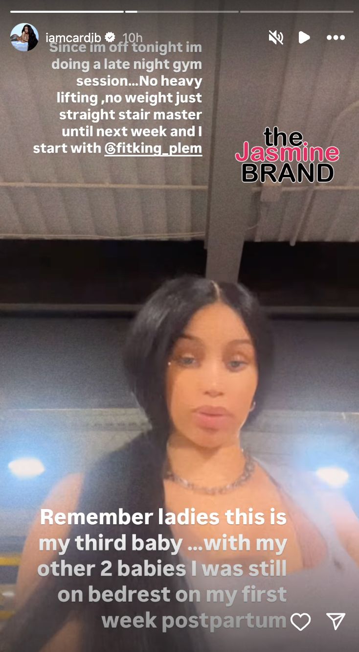 Cardi B Hits The Gym Just Days After Her 3rd Child 'It's(02)