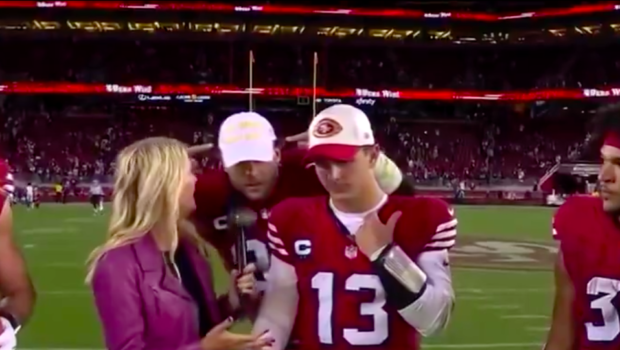 49ers’ Nick Bosa Slammed For Crashing Teammates’ Post-Game Interview w/ MAGA Hat