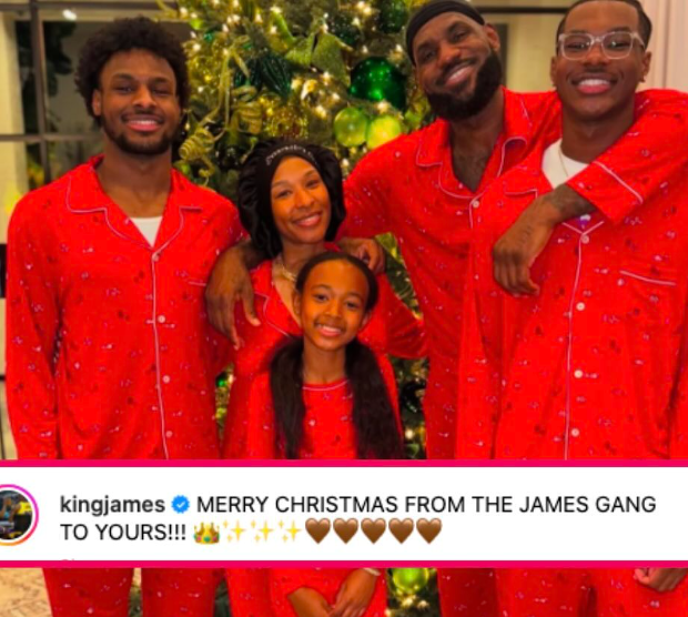 LeBron James & Family Show Off Their Matching Christmas PJs