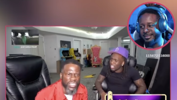 Kevin Hart Calling Out T-Pain During Kai Cenat’s Live Wins ‘Funniest Streaming Moment’ Of 2024