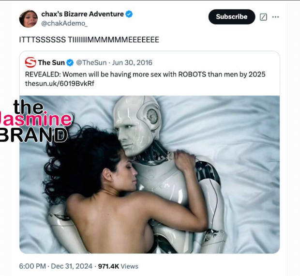 Internet Reacts To 2016 Prediction That ‘Women Will Be Having More Sex w/ Robots Than Men By 2025’