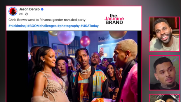 Jason Derulo Confuses Fans After Posting AI Image Of Chris Brown At Rihanna & A$AP Rocky’s Gender Reveal