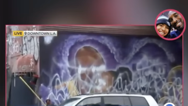 Kobe Bryant & Gianna Bryant Mural Vandalized Again In Downtown L.A.