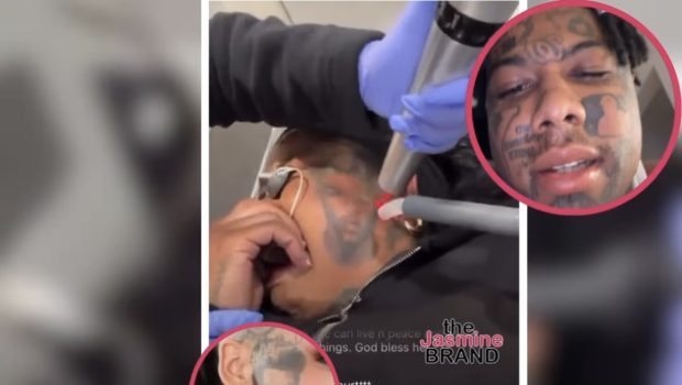 Blueface Seemingly Shades Ex Chrisean Rock After She Gets Emotional While Removing Large Face Tattoo Of Him