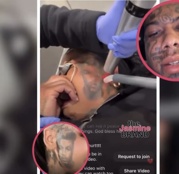 Blueface Seemingly Shades Ex Chrisean Rock After She Gets Emotional While Removing Large Face Tattoo Of Him