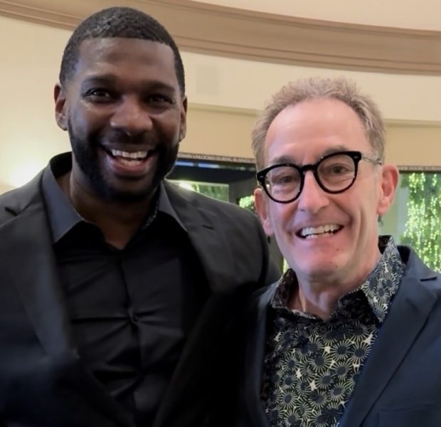 #TjbSpotted: Tech Executive, Dré Villeroy at Paramount Studios with SpongeBob Voice Actor Star, Tom Kenny in Hollywood