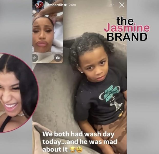 Too Cute! Cardi B’s Baby Boy Wave Wasn’t Too Thrilled About Wash Day