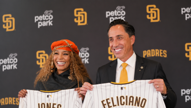 Kwanza Jones Makes MLB History As First Black Majority Owner, Takes Over San Diego Padres w/ Husband José E. Feliciano In Record $3.9 Billion Deal