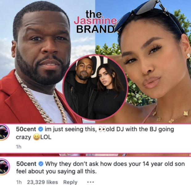 50 Cent Reacts To Ex Daphne Joy Seemingly Confirming Threesome With Kanye West & Bianca Censori: ‘How Does Your 14-Year-Old Son Feel?’