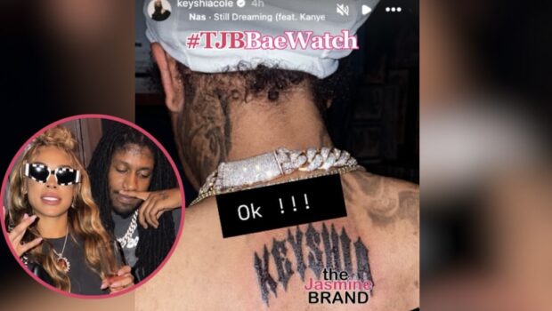 Keyshia Cole Reacts After Rapper Skrilla Appears To Get Her Name Tattooed On His Back: ‘Let That Be Known’